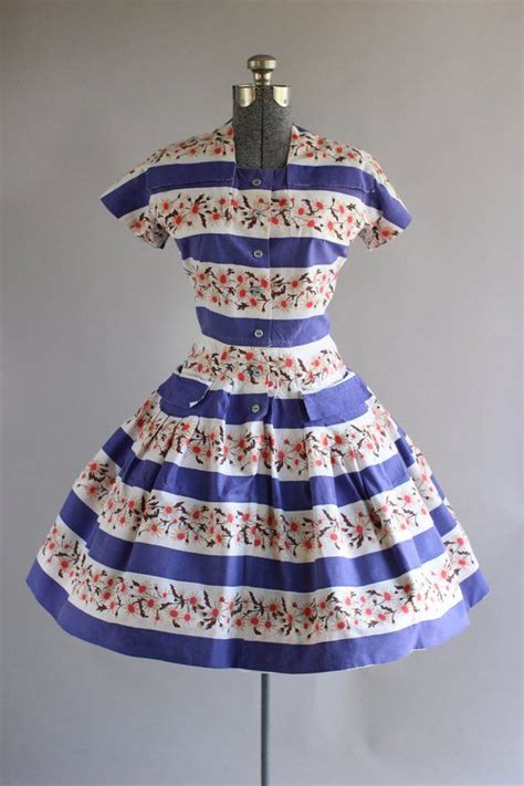 Vintage 1950s Dress 50s Cotton Dress Horrockses Fashions Etsy