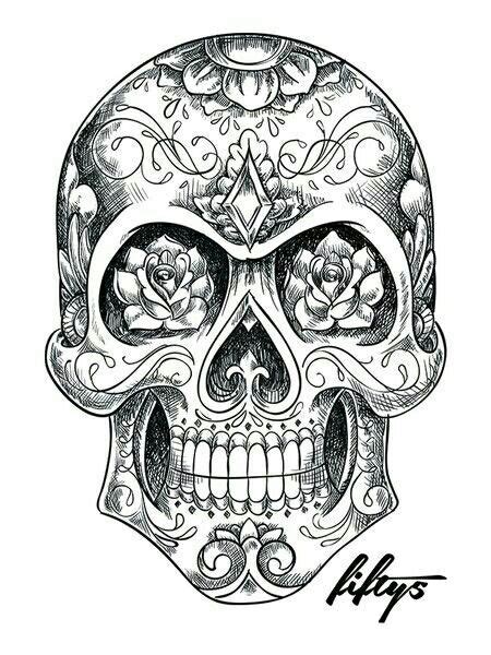 Pin By Glen Shutler On Tattoo Skull Sketch Mexican Skull Tattoos