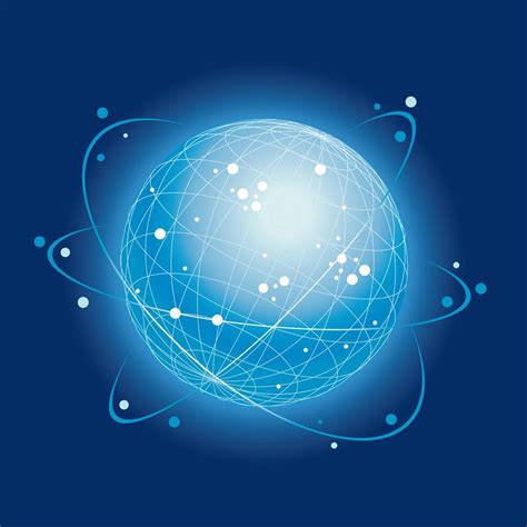 Global Network System Icon On A Dark Blue Background 375955 Vector Art