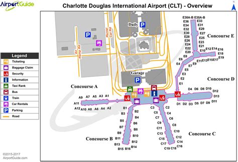 Clt Terminal Karta Charlotte North Carolina Flygplats Terminal Karta