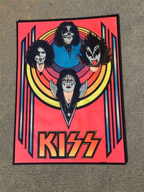 1976 Kiss Original Blacklight Poster Rare 70s Vintage Blacklight
