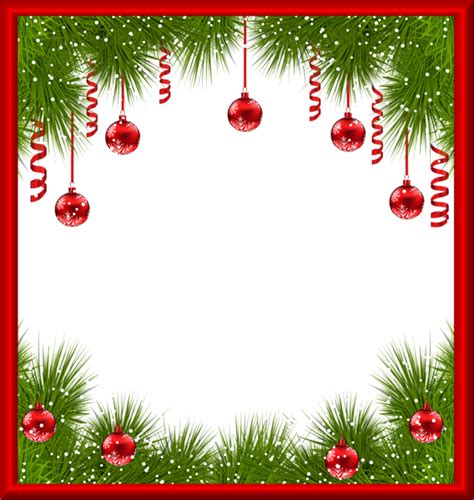 Christmas Png Transparent Frame With Red Ornaments Рождественские