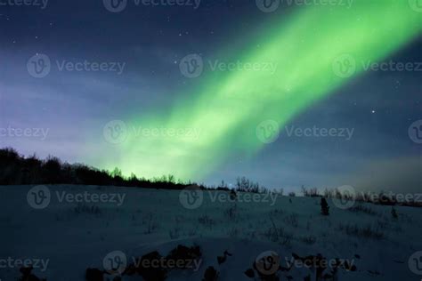 Northern Lights Aurora Borealis In Lapland Finland 14895783 Stock