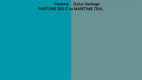 Pantone 320 C Vs Dulux Heritage Maritime Teal Side By Side Comparison