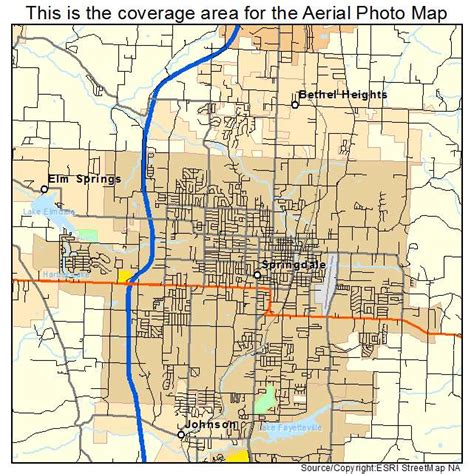 Aerial Photography Map Of Springdale Ar Arkansas