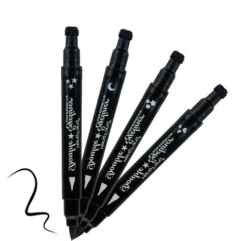 4 Styles Black Double Headed Thick Eye Liner Pen Makeup Waterproof Anti