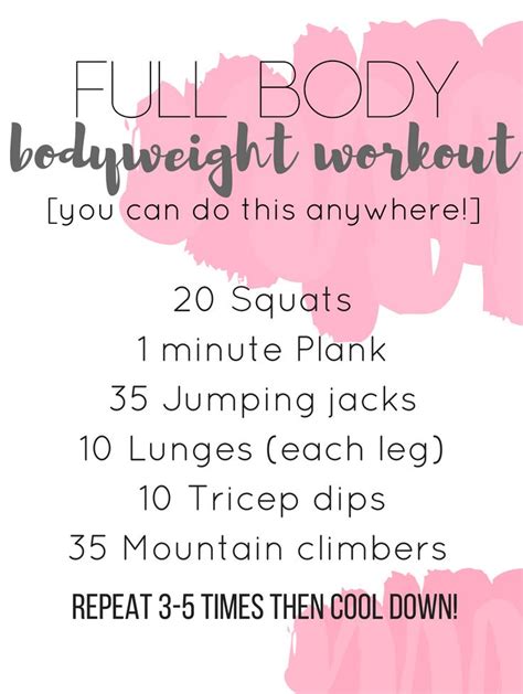 Body Weight Workout You Can Do Anywhere Bodyweight Workout Post