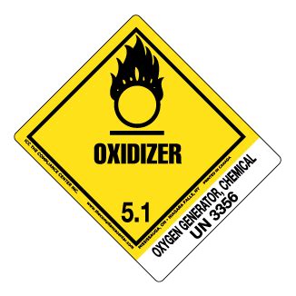 Hazard Class Oxidizer Worded High Gloss Label Shipping Name