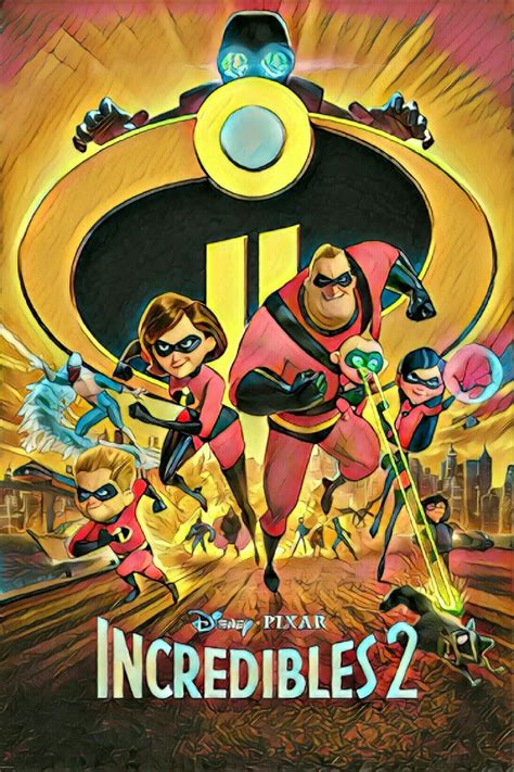 The Incredibles 2 Movie Poster Cartoon Versions Of Movie Posters