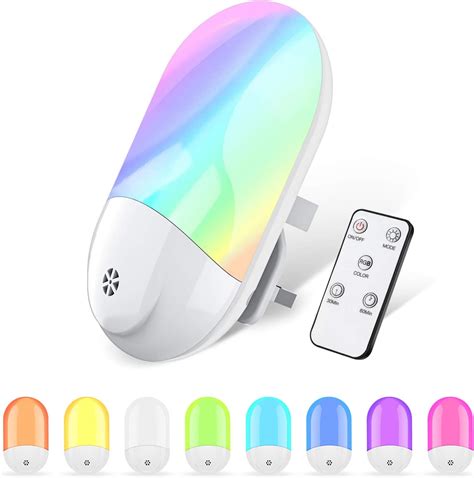 Led Night Light Plug In Wall Automatic Dusk To Dawn Sensor Rgb Color