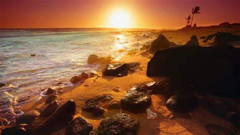 Hintergrundbilder Sonnenlicht Sonnenuntergang Meer Wasser Rock
