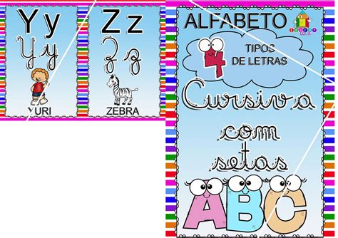 Alfabeto 4 Quatro Tipos De Letras Colorido A AtÉ Z Pdf 017 No Elo7