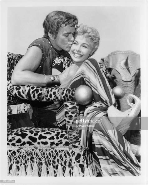 Gower Champion Kisses Marge Champion On A Throne In Between Takes Of