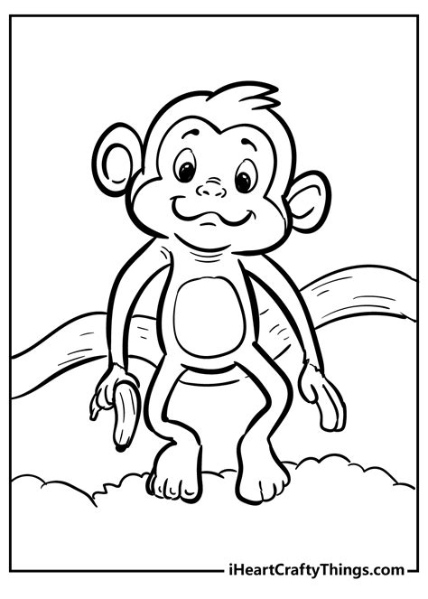 Cute Monkey Coloring Page