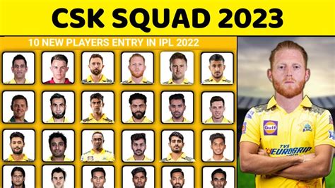Ipl Csk Full Squad Chennai Super Kings Full Squad Csk