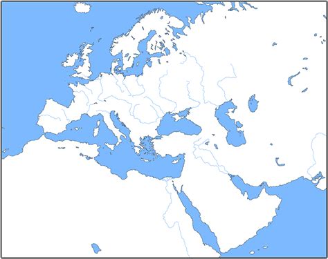 Outline Map Of Europe Middle East Map Europe Map Map