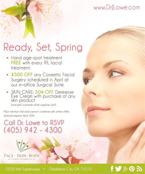 Take A Look At Our Specials For The Month Of April Rsvp Today Age