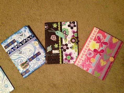 Composition Books Covered With Scrapbook Paper Use As A Journal Or