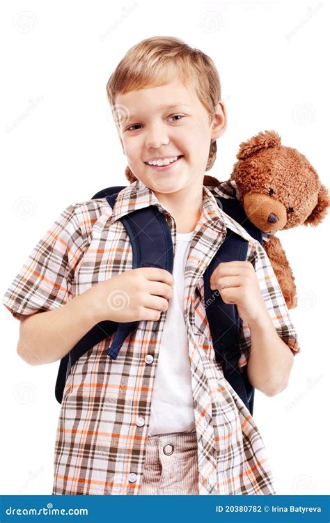 Boy Goes To School Stock Photo Image Of Beginnings Preschool 20380782