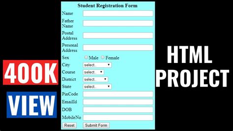 Html Project 1 How To Create A Form Fill Up In Html Youtube