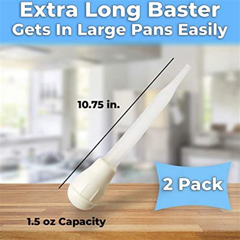 bpa free pro grade turkey baster 2 pack extra large 11 inch bulb basters with measuring lines
