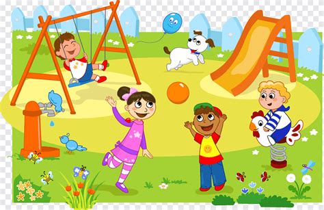 Park Playground Child Illustration Children Playing Cute Creative