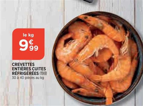 Promo Crevettes Entières Cuites Réfrigérées chez Bi1