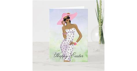 African American Woman Easter Card Au