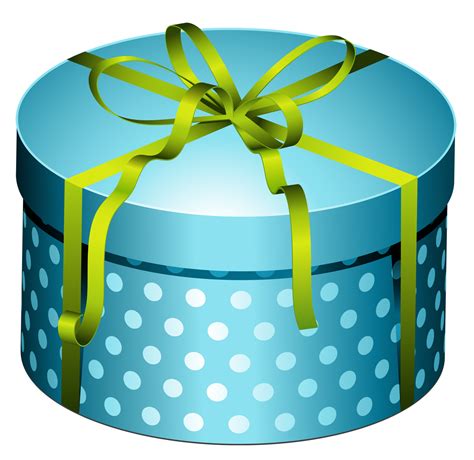Blue Round Present With Bow Clipart Clipartix