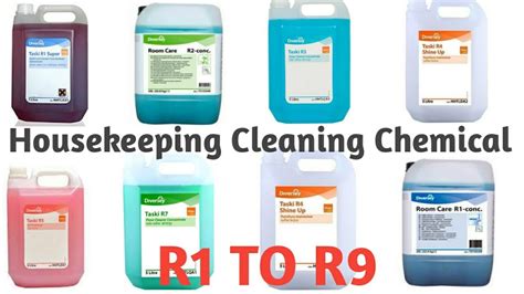 Housekeeping Cleaning Agents Taski Chemicals R1 To R9 Uses Hotel
