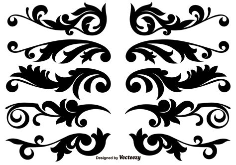 Scroll Works Design Ornamental Decorative Vector Elements Download