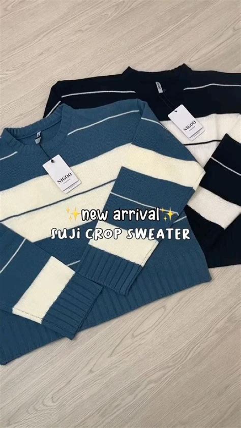 Inspirasi Crop Sweater Gemes Pakaian Bisnis Kaos Wanita Sweter