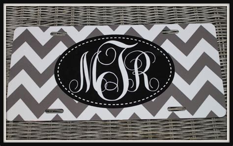 Personalized Monogrammed License Plate Car Tag Monogram