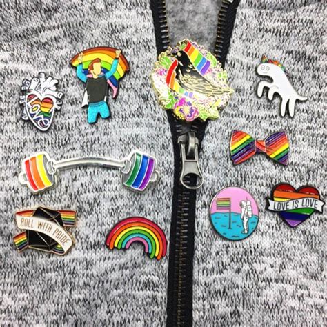 Rainbow Pin Badge Collection Lgbt Pride Pin Enamel Metal Etsy