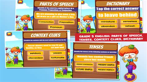 Here you can find easy crossword puzzles for children and students this is an easy one suitable for first and second graders, or for people learning english on their first this one is best for 5th grade students to play online and practice their knowledge of words. Circus Grade 5 Learning Games - Android Apps on Google Play