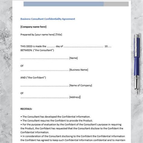 Consultant Confidentiality Agreement Template Pdf And Ms Word Download
