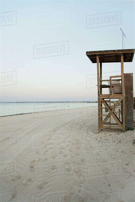 Lifeguard Stand On Deserted Beach Stock Photo Dissolve