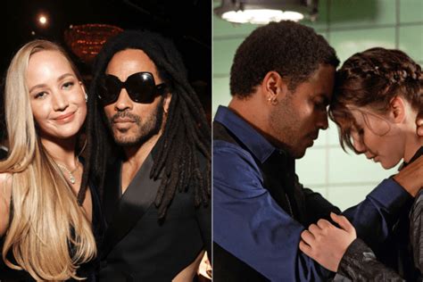 Jennifer Lawrence And Lenny Kravitz Have A Hunger Games Reunion At