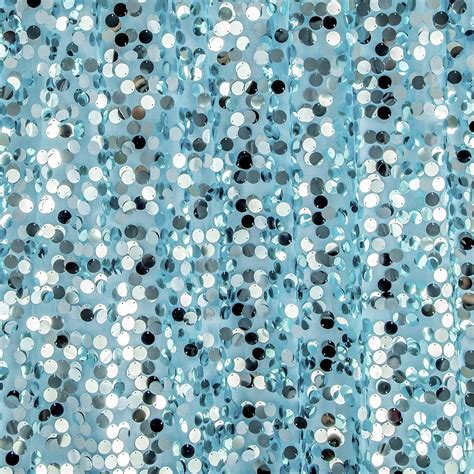 10 Yards Large Payette Sequins Fabric Bolt Baby Blue Cv Linens