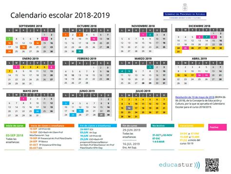 Calendario Escolar 20182019 Colegio Público La Vallina Luanco