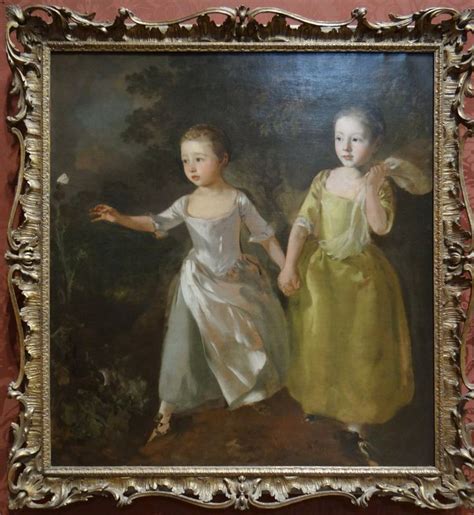 The Painters Daughters Chasing A Butterfly C1756 Unfinished By