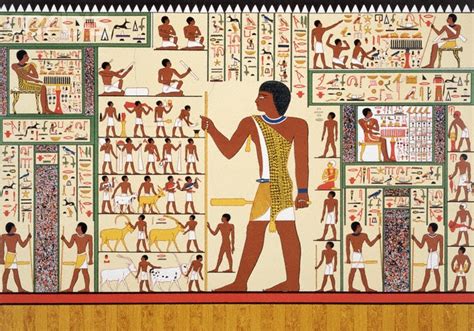 Wall Painting With Egyptian Hieroglyphics From Tomb 24 Giza Ancient Egyptian Artwork Ancient