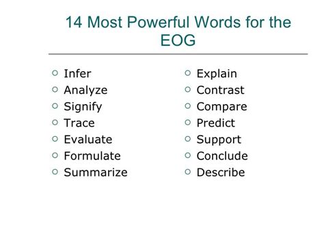 14 Most Powerful Words For The Eog