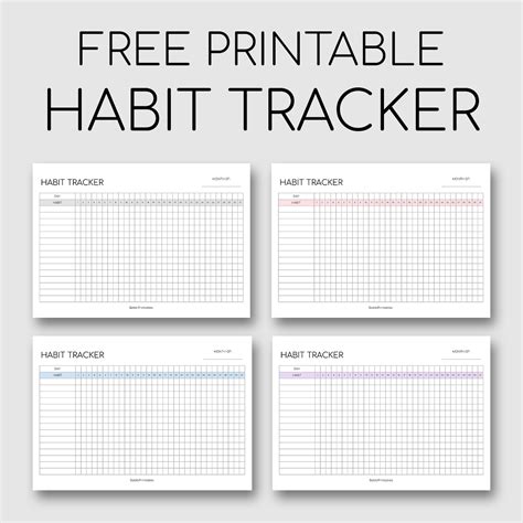 Monthly Habit Tracker Printable