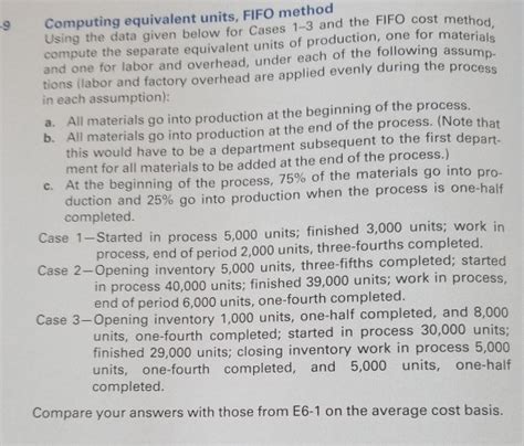 Solved Computing Equivalent Units Fifo Method Using The Chegg