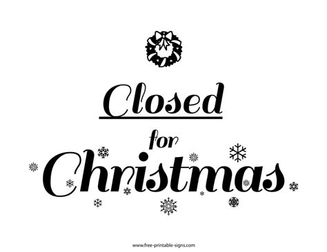 Free Printable Holiday Closed Signs For Businesses Printable Templates