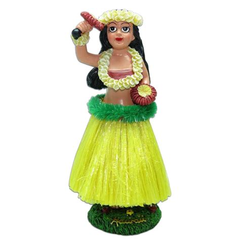 New Retro Style Dancing Hula Girl With Uli Uli Tall Dashboard Car Doll Hawaiian Ebay