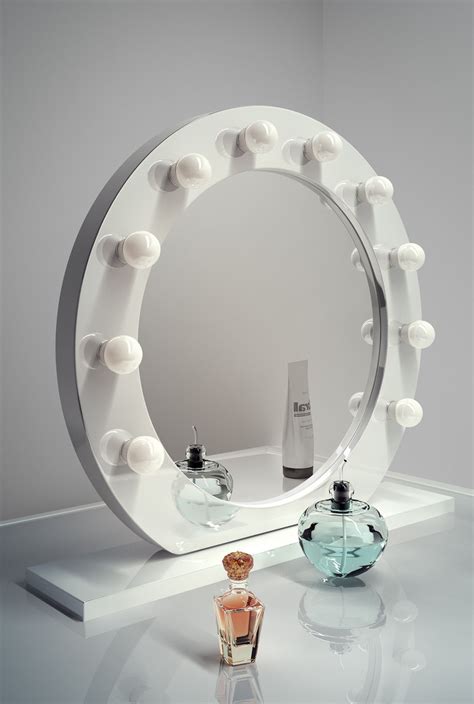Rectangle vanity/tabletop mirror decorative mirrors. Round Vanity Mirror | Hollywood mirror with lights ...