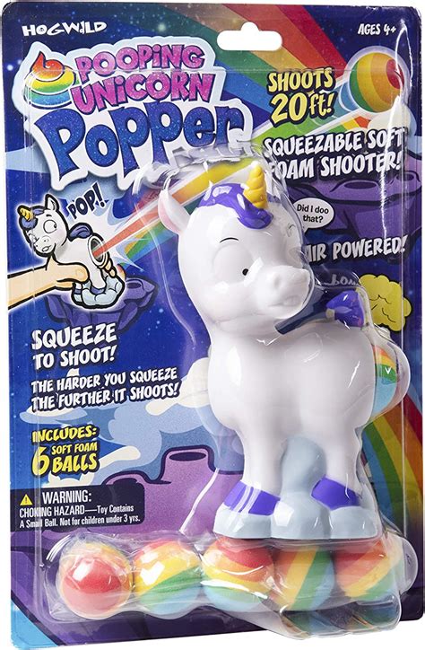 Hog Wild Pooping Unicorn Popper Toy Pop Foam Balls Up To 20 Feet 6