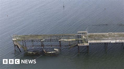 colwyn bay pier partially collapses into the sea bbc news